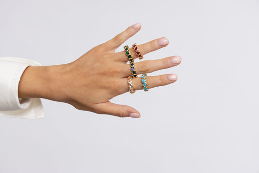 Bezel Heart Ring Turquoise in product, view 14721 — Soul Flow Apparel