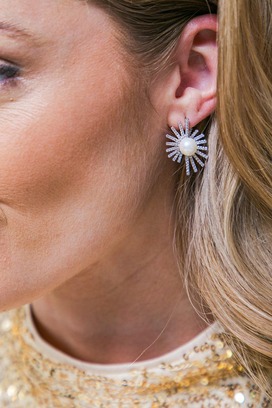 Couture Pearl Flower Earrings Lightweight Korean Jewelry — Soul Flow Apparel