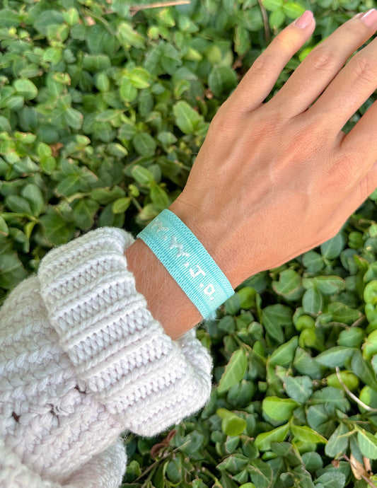 Teal WWJD Embroidered Bracelet – Christian Wristband