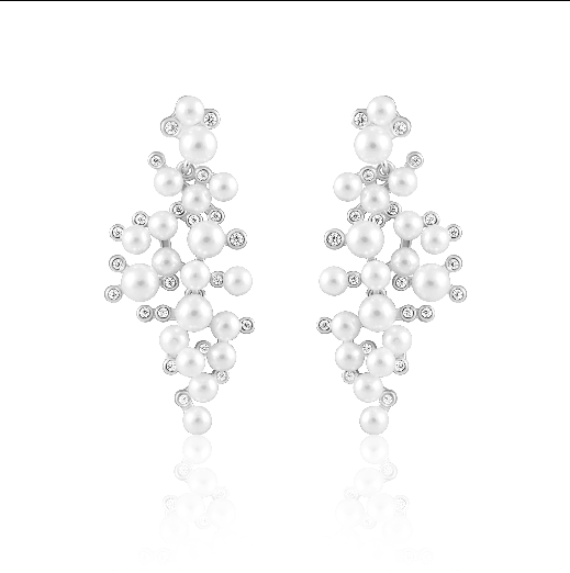 Tiffany Pearl Statement Earring in silver — Soul Flow Apparel