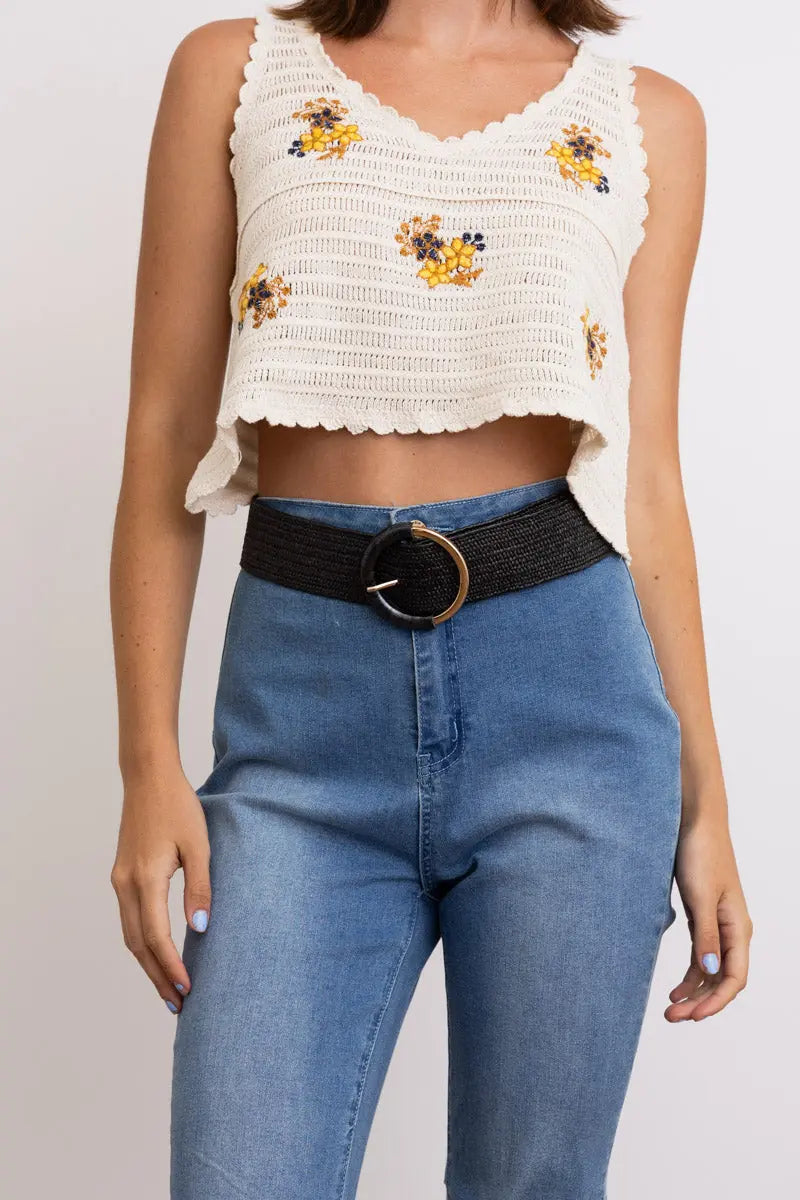 Earthy Chic Nature Loop Raffia Belt Leto Collection