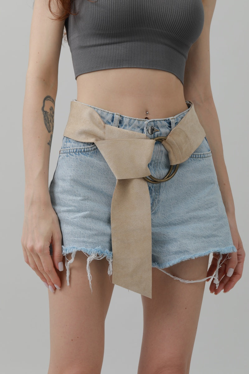 Double-Buckle Suede Corset Belt – Adjustable Wrap Design ⚜️🖤 Leto Collection