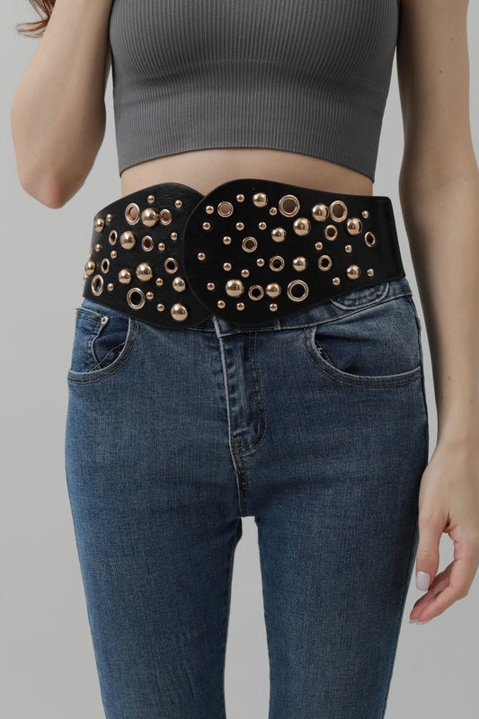 Western Wide Rivet Belt – Vintage Cowboy Chic 🤠✨ Leto Collection