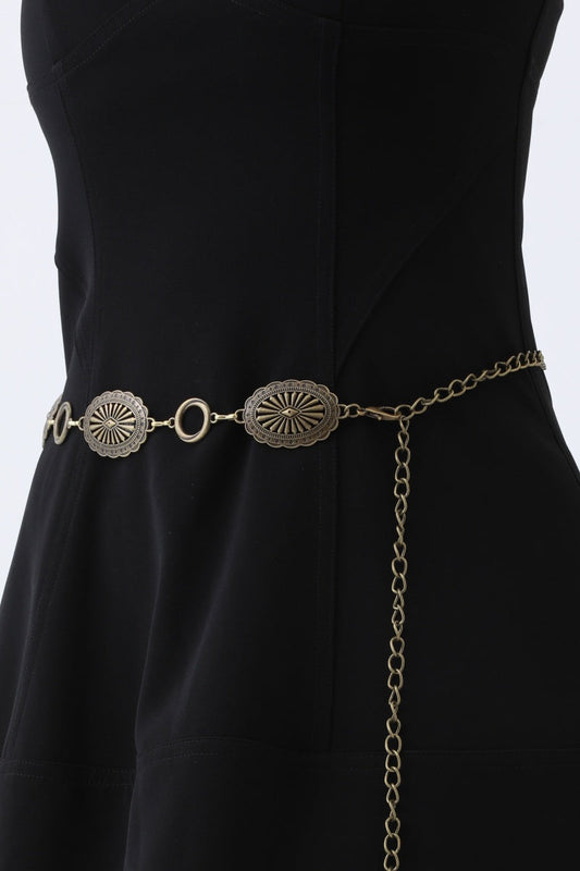 Western Chain Link Belt – Edgy Oval & O-Ring Buckle🤠⛓️ Leto Collection