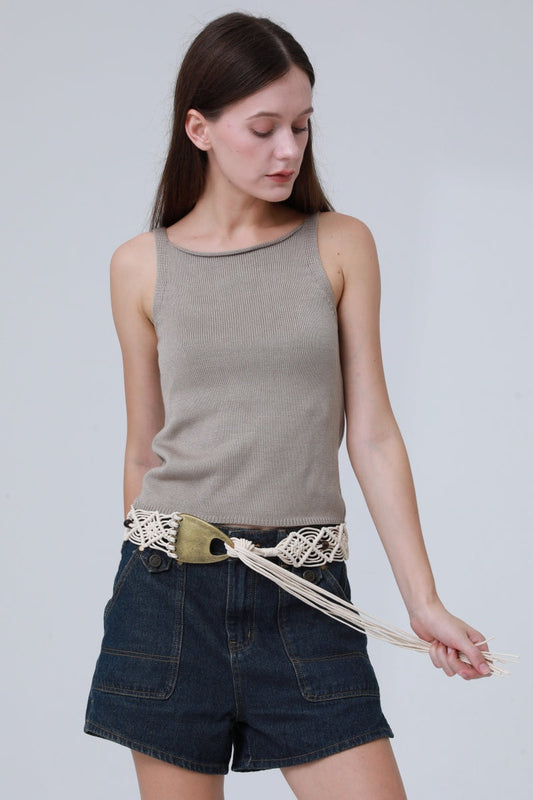 Braided Rope Belt – Antique Bronze Buckle & Boho Fringe 🌾⛓️ Leto Collection