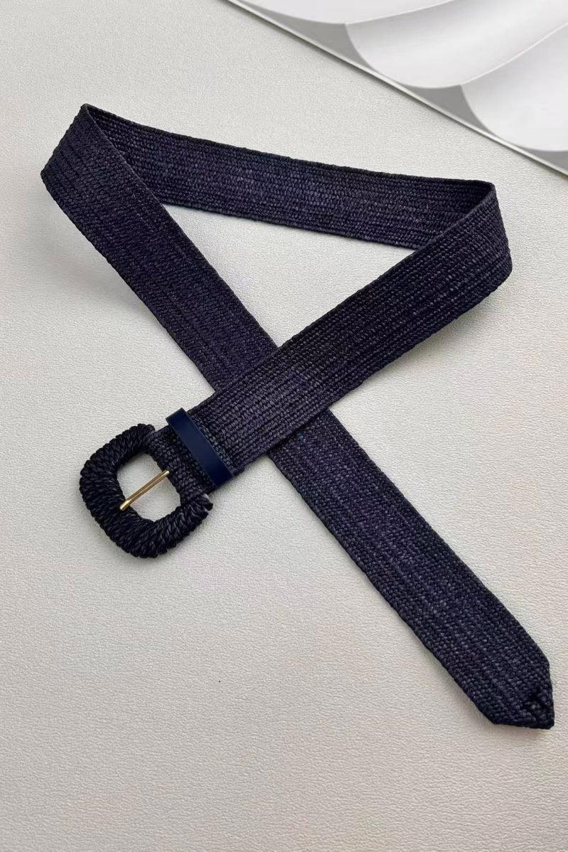Natural Raffia Stretch Belt ā Adjustable Wrap Waistband šæ Leto Collection