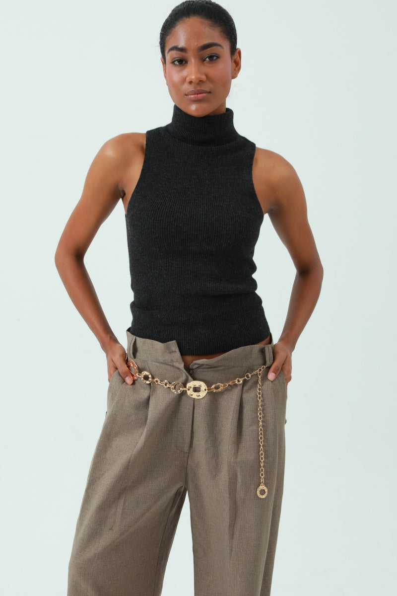 Hollow-Out Disc Waist Chain – Lightweight Metal Accent 🥗 Leto Collection