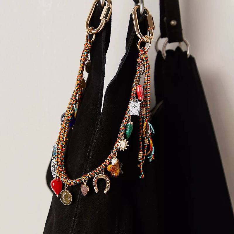Bold Evil Eye Bag Charm Chain ā Handwoven Strap for Fierce Style šļøš„ Leto Collection