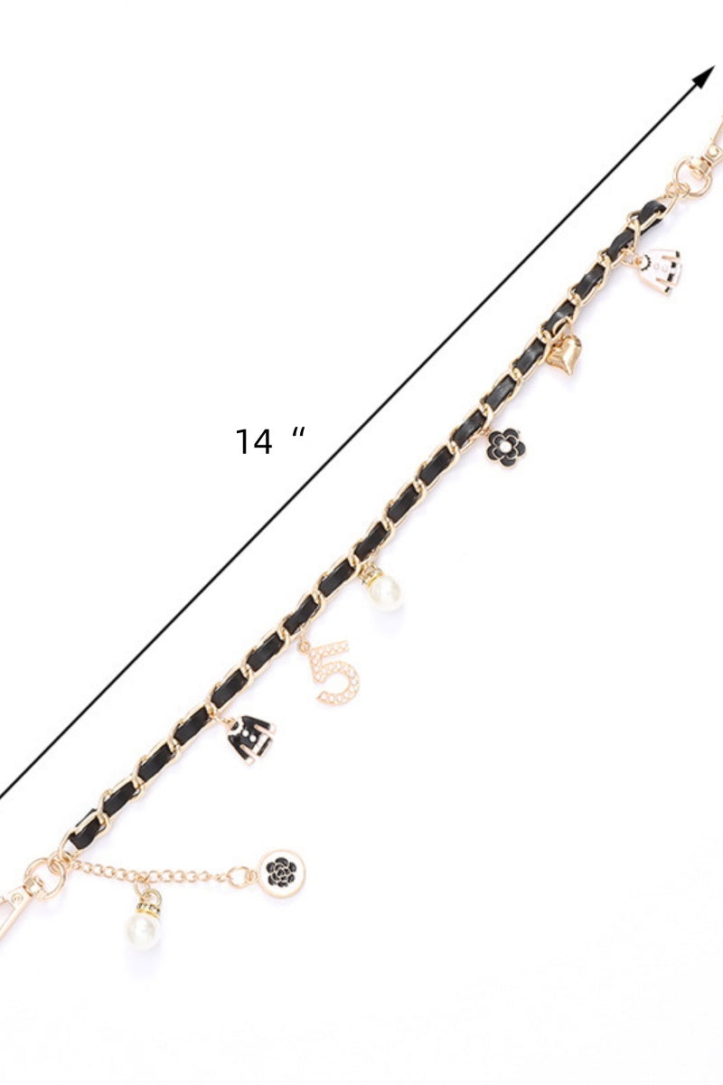Luxury Pearl & Leather Chain Strap – Designer-Inspired Bag Charm ✨👜 Leto Collection