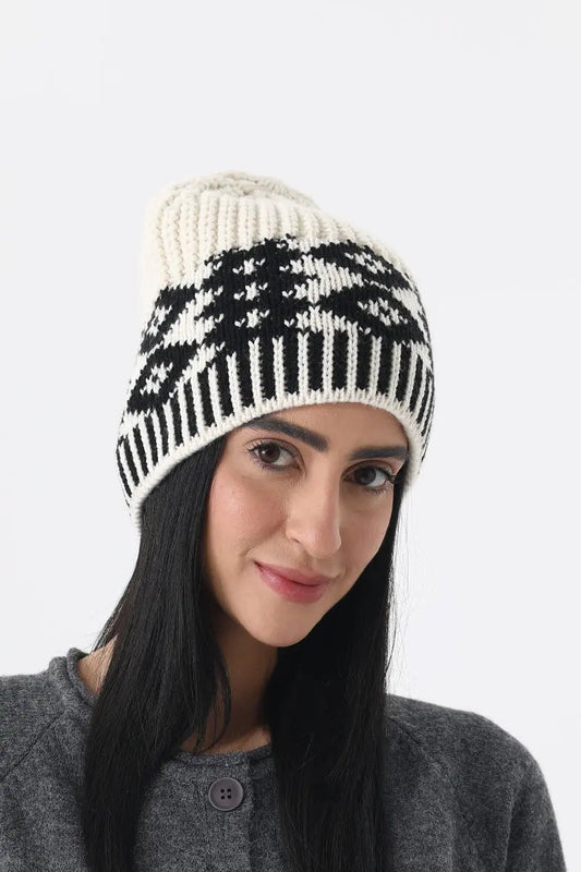 Vintage Fair Isle Knit Beanie Soft Geometric Pattern Winter ๐งถโ๏ธ Leto Collection