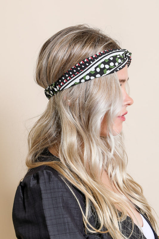 Mod Pattern Twist Headband - Bohemian, Chic, Versatile 🌀 Boho Clothing and Accessories