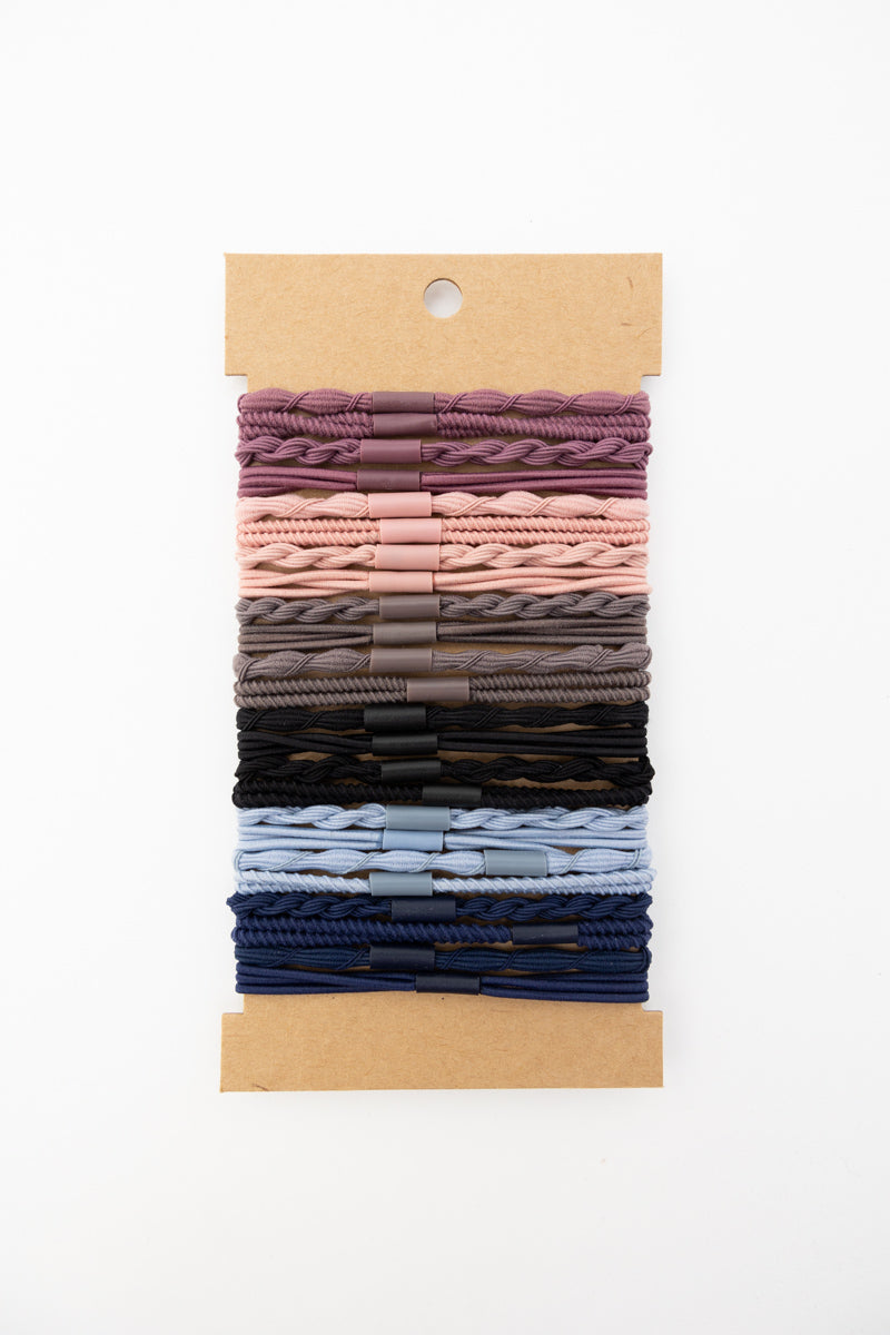Solid Hues Twisted Stackable Hair Tie Bracelet Set 🥰 Leto Collection