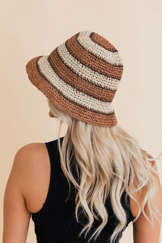 Woven Wonders Striped Sun Weave Hat Leto Collection