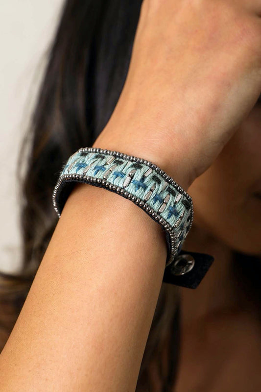 Woven Velvet Snap Bracelet Leto Collection