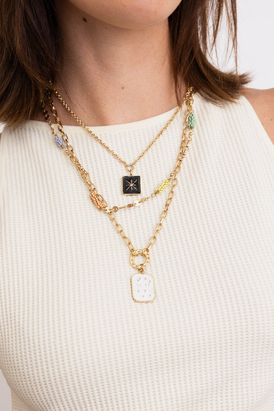 Western Rustic Charm Beaded Layered Necklace Leto Collection