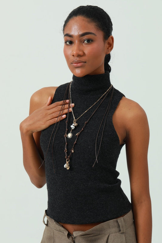 Stackable Alloy Charm Necklace - Layered Trendy Look 🔗 Leto Collection