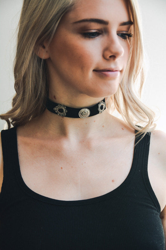 Leto Collection Boho Necklace with metallic embellishments, perfect for boho chic jewelry and spiritual styles