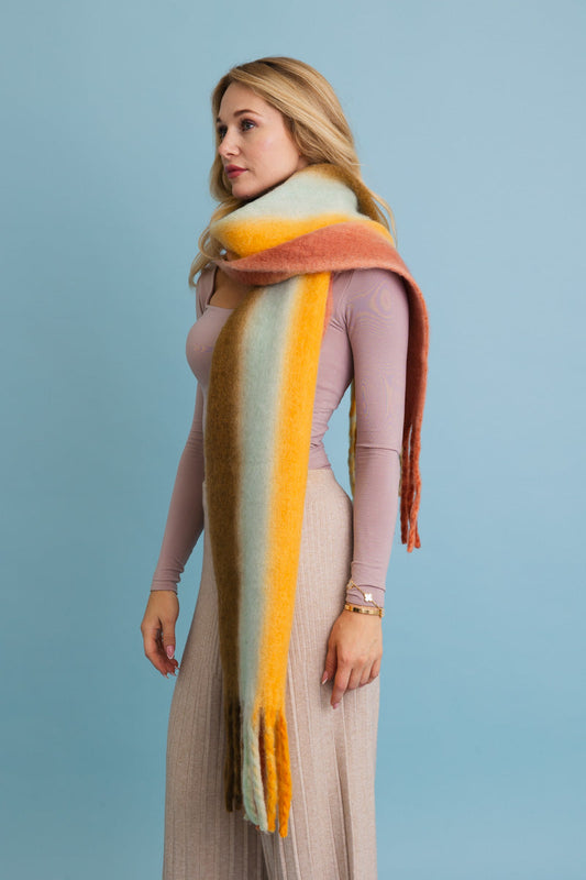 Ombre Dream Luxe Fringe Blanket Scarf Leto Collection