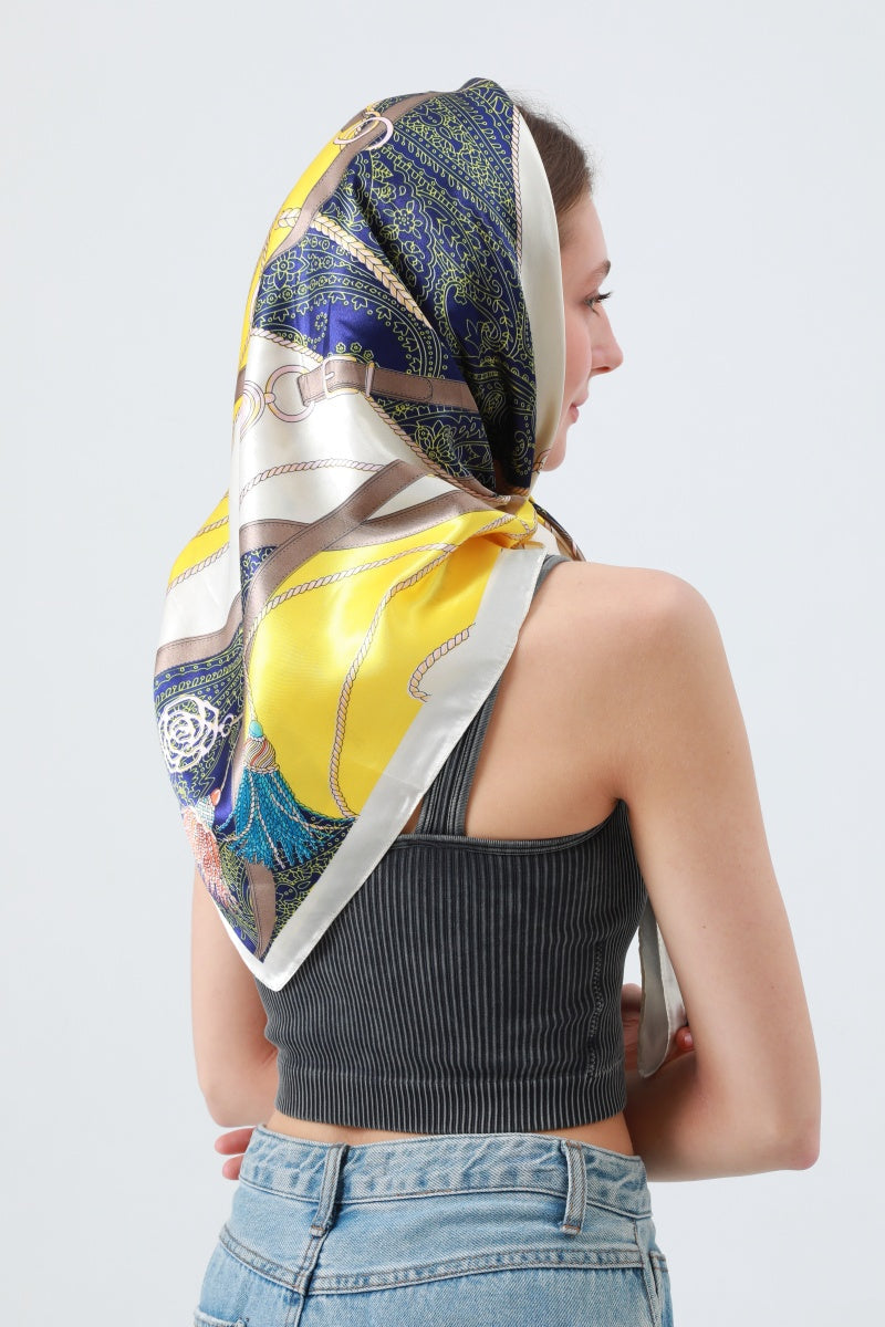 Silky Smooth Printed Square Scarf – Soft & Versatile Neckwear ✨🧣 Leto Collection