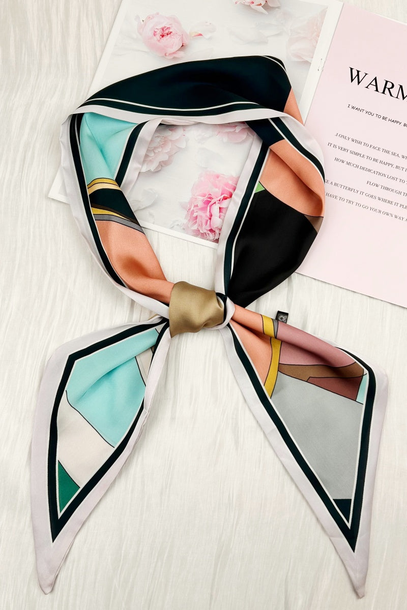 Bold Lines: Modern Geometric Color Block Silky Scarf - leto-collection