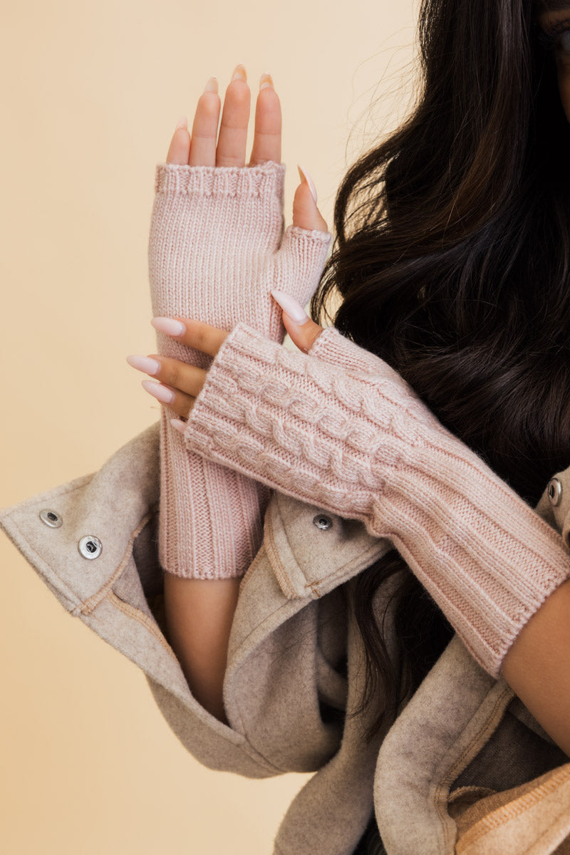 Winter Cable Knit Fingerless Gloves Leto Collection