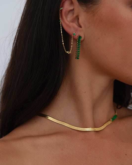 Alessia Emerald Cz Drop Earring — Soul Flow Apparel