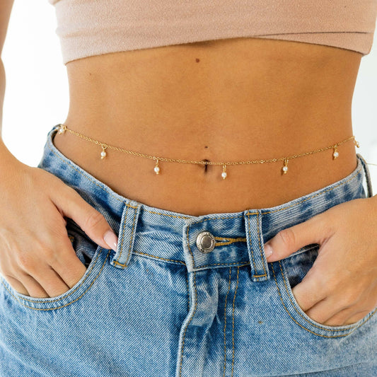 Alina Pearl Belly Chain — Soul Flow Apparel