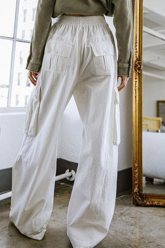 Forever By Your Side Woven Cargo Pants in 20whi12 — Soul Flow Apparel