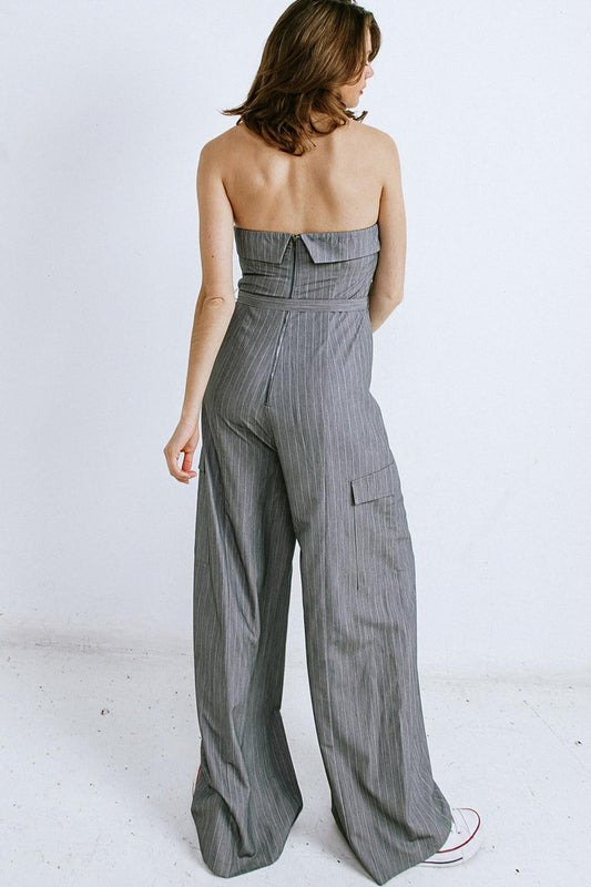 Wishful Thinking Woven Jumpsuit in 20grey13, view 1 — Soul Flow Apparel