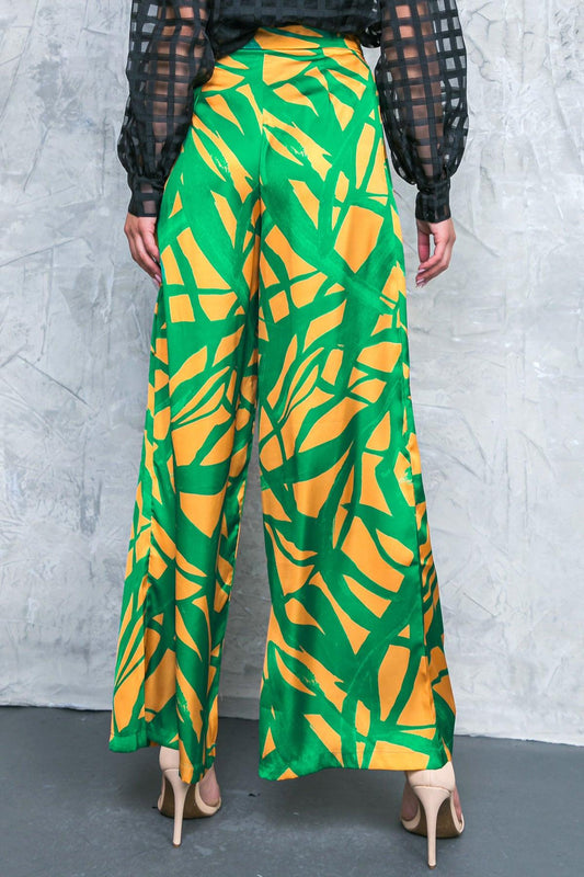 Always About You Woven Pants with Pleated Front and Wide Leg in 20gre 20gol23 — Soul Flow Apparel