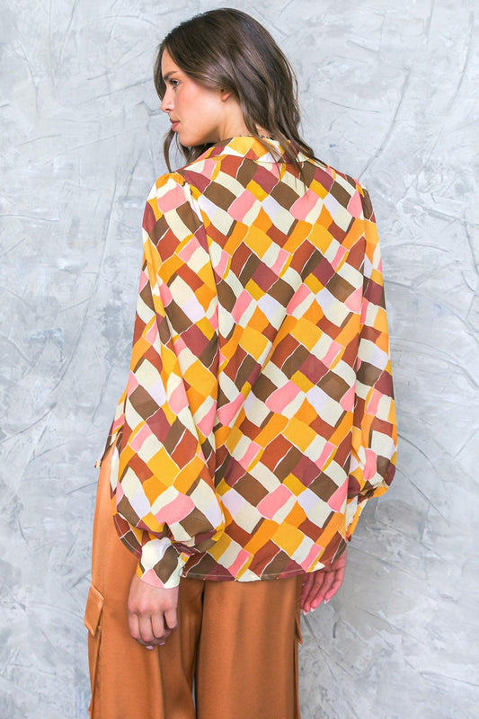 Enjoy Each Day Woven Top with Shirt Collar and Button Down Front in 20mus 20bro8 — Soul Flow Apparel