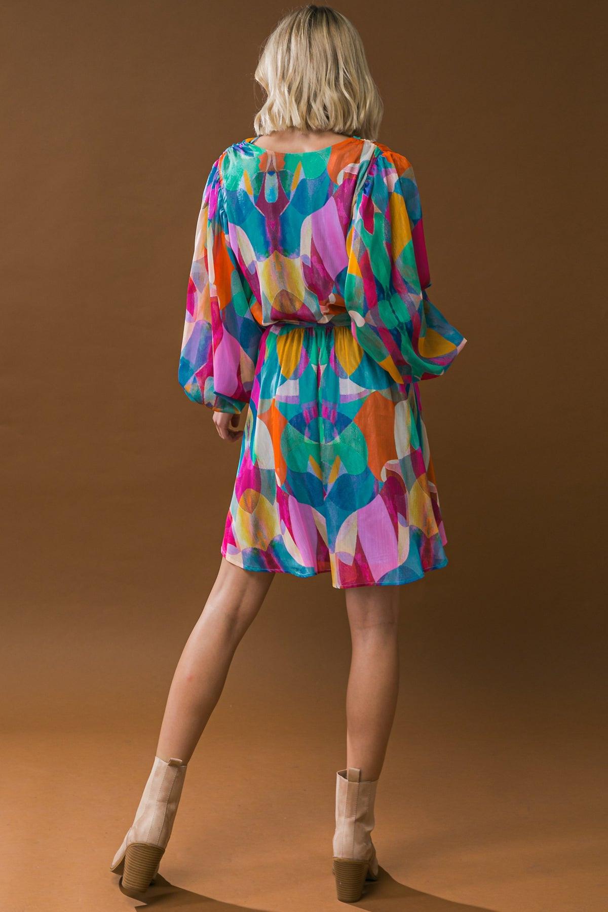 Love Me Tonight Woven Midi Dress With Surplice Neckline And Self Tie Waist