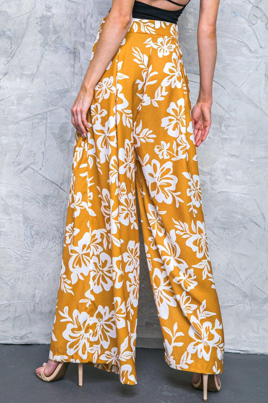 Let the Light in Brown Woven Pants with Wide Leg Front Pleats — Soul Flow Apparel