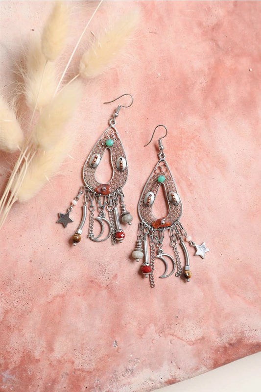 Carnelian Stones Beaded Earrings Jewelry