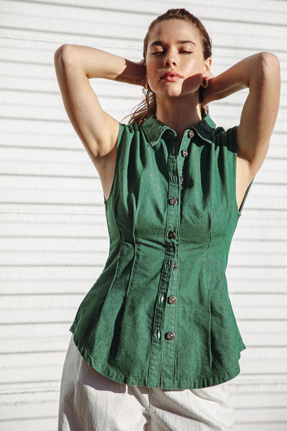 Clean Slate Denim Top in 20gre15 — Soul Flow Apparel