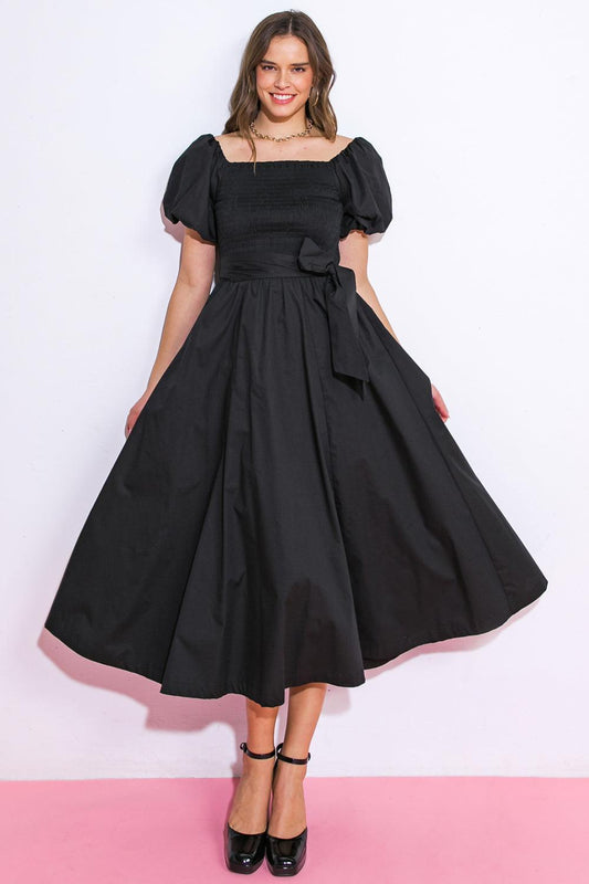 A Peaceful Place Woven Midi Dress in 20bla12 — Soul Flow Apparel