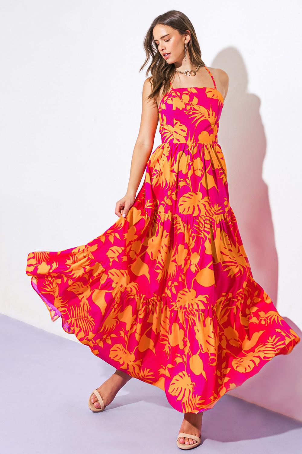 Close to Your Heart Woven Maxi Dress in 20fuc3 — Soul Flow Apparel