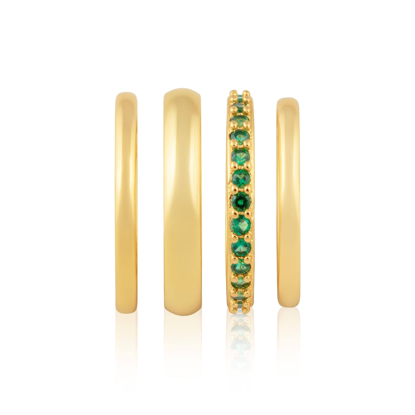 Faye Emerald Stacked Bands — Soul Flow Apparel