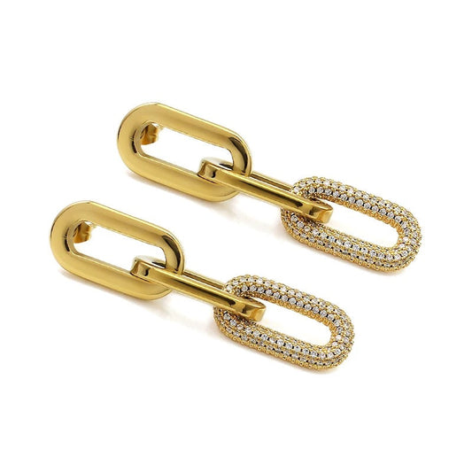 Jenna Pave Earrings - Gold — Soul Flow Apparel