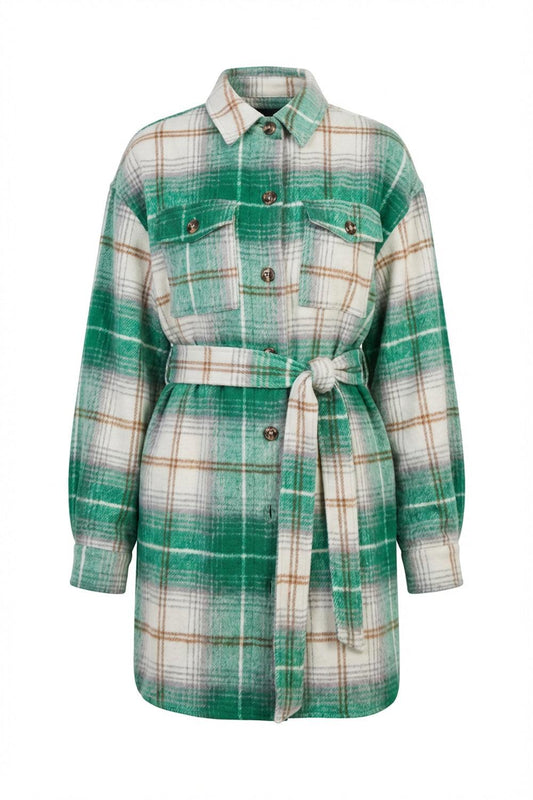 Sweet Evenings Woven Midi Jacket with Button Down Closure and Self Belt — Soul Flow Apparel