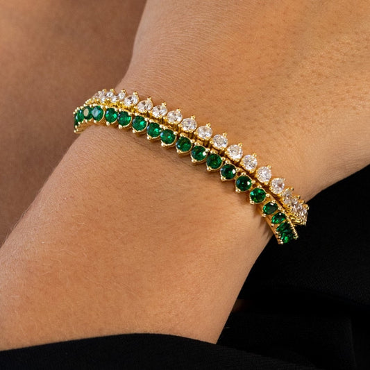 Melinda Tennis Bracelet- Emerald — Soul Flow Apparel