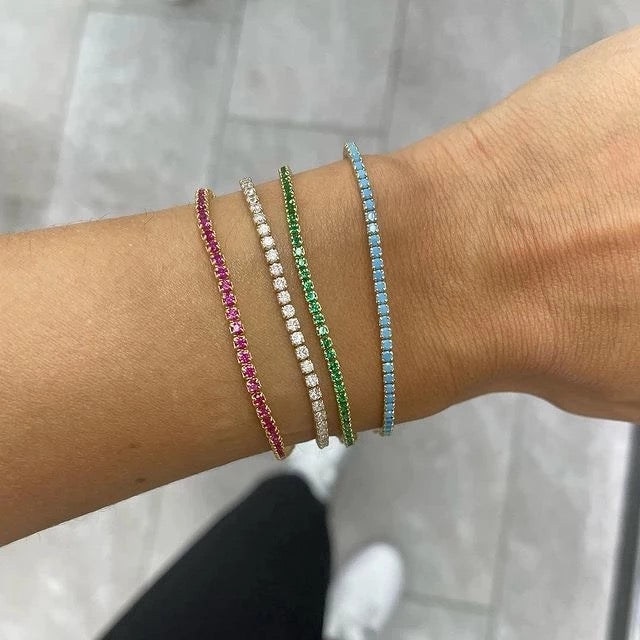 Chloe Tennis Bracelet Emerald — Soul Flow Apparel