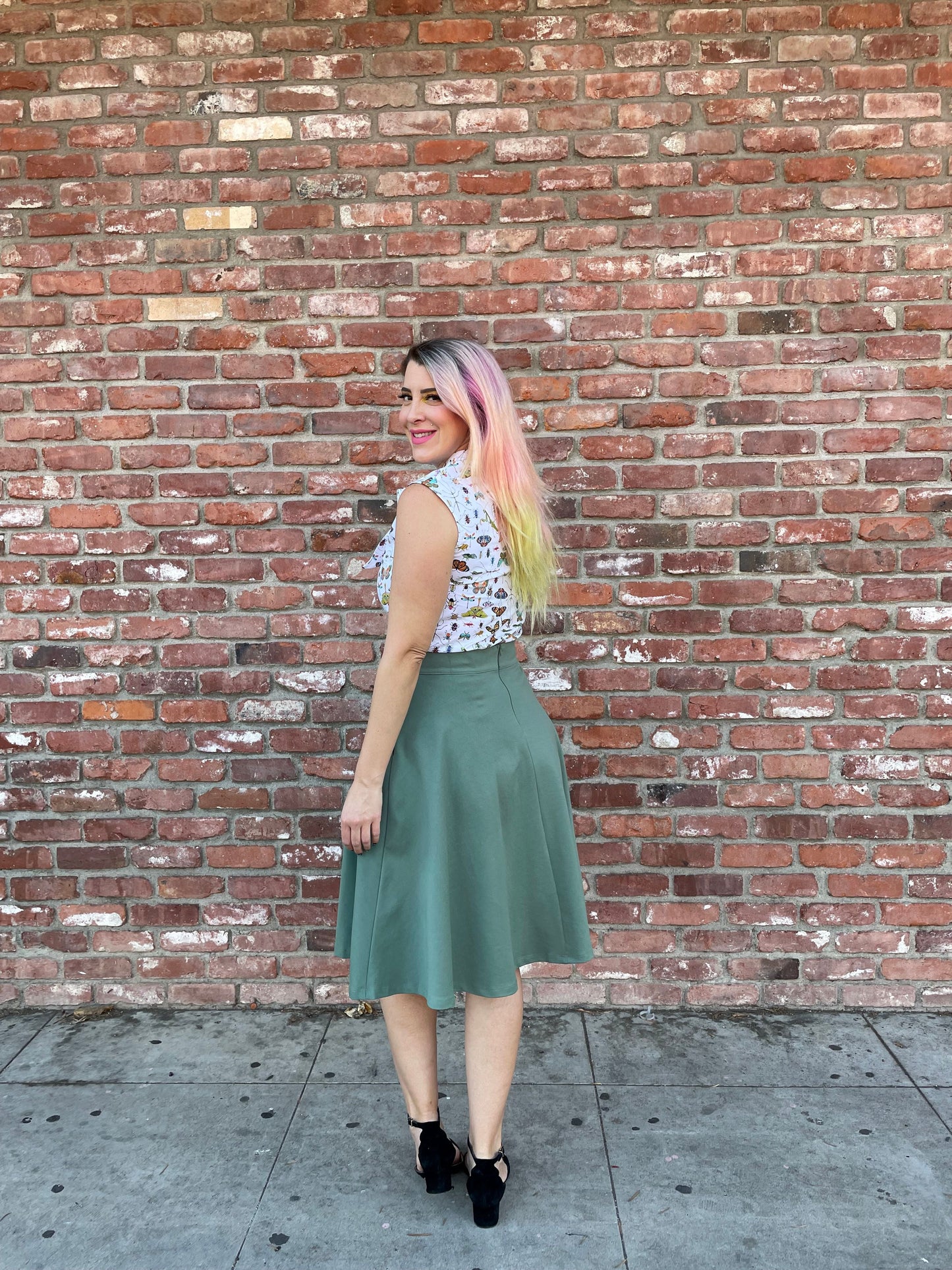 Charlotte Skirt in Sage - Plus Sizes Only — Soul Flow Apparel