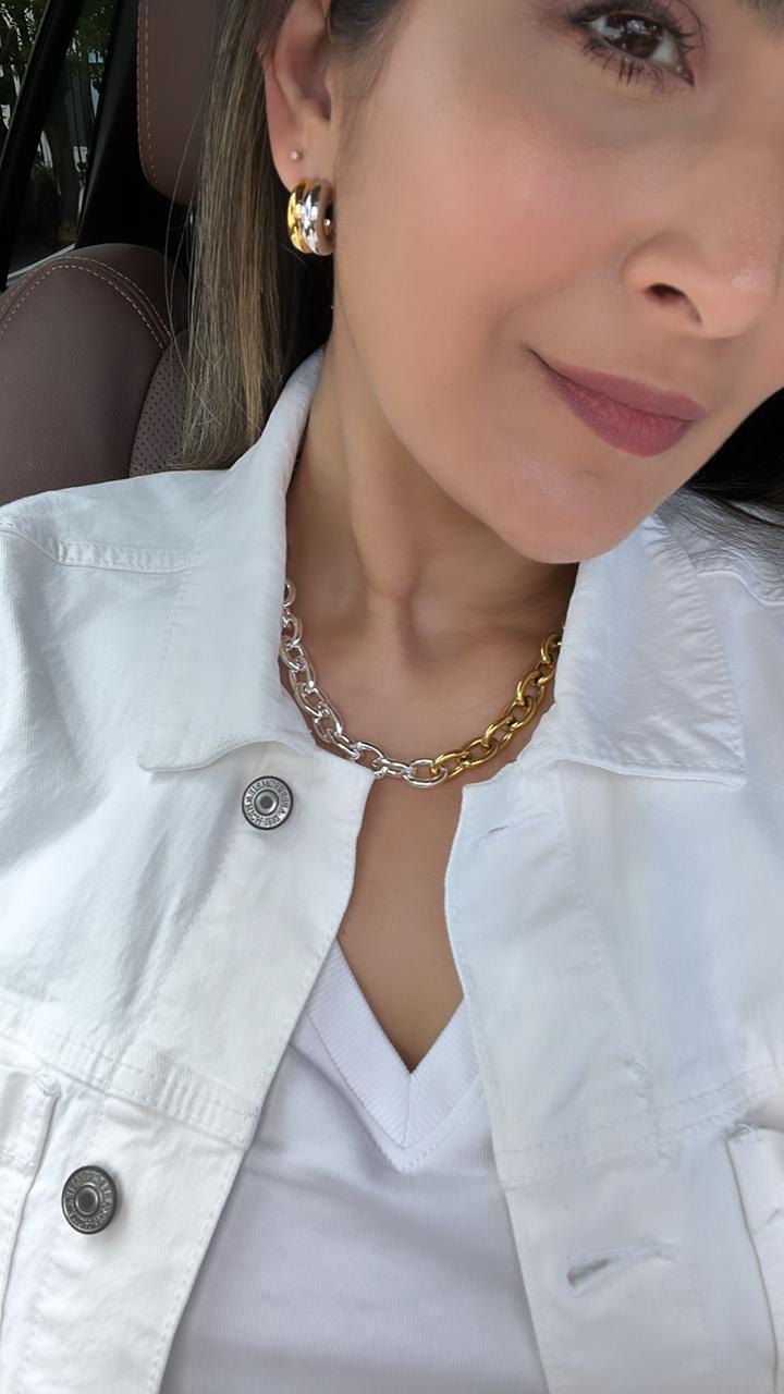 Kylie Two Tone Hoops — Soul Flow Apparel