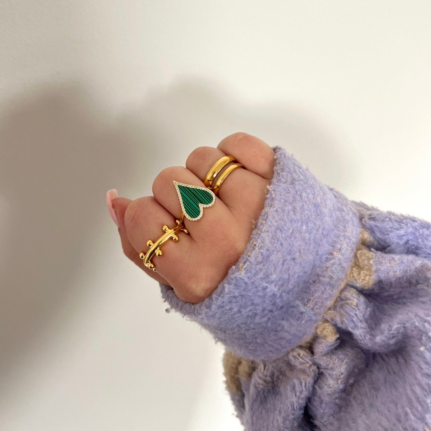 Lucy Emerald Heart Ring — Soul Flow Apparel