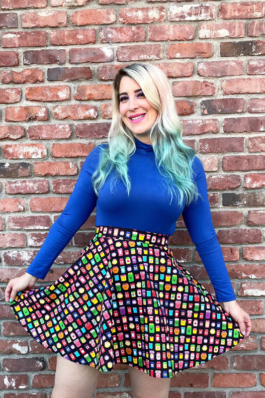 Blue Mock Neck Top in skirt — Soul Flow Apparel
