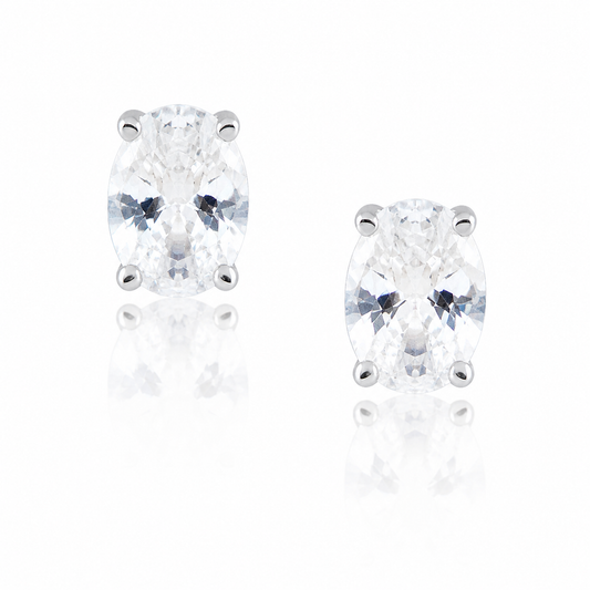 Oval Cut Studs in stud silver — Soul Flow Apparel