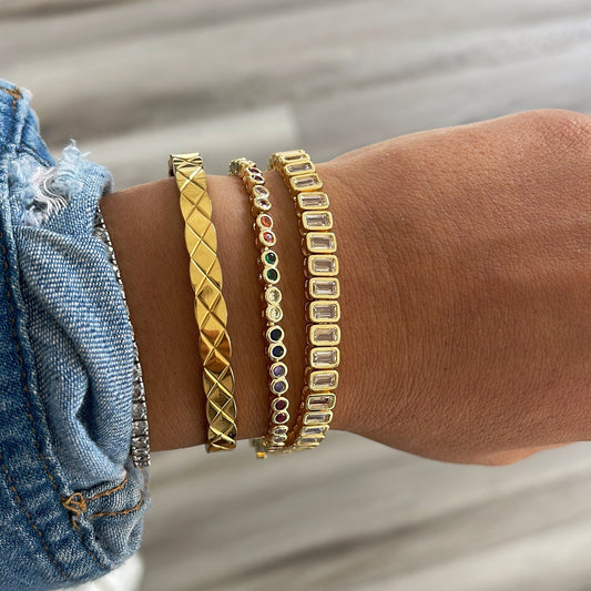 Rainbow Bezel Tennis Bracelet — Soul Flow Apparel