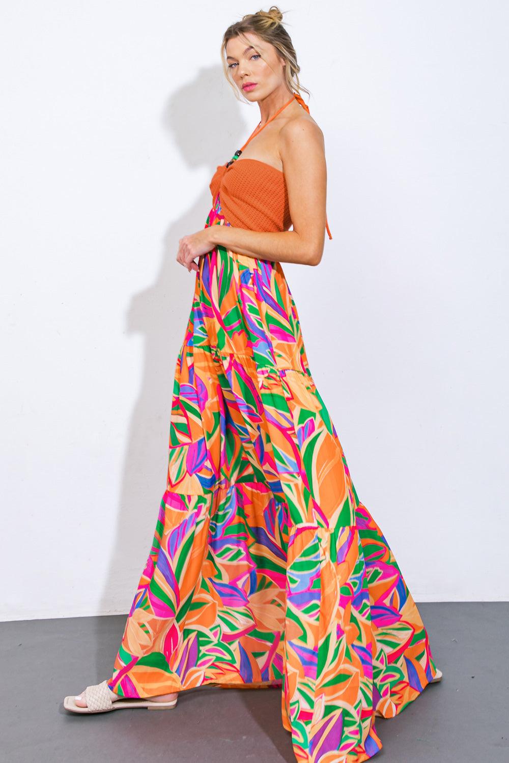 Into the Thick of It Combination Midi Dress in 20ora29 — Soul Flow Apparel