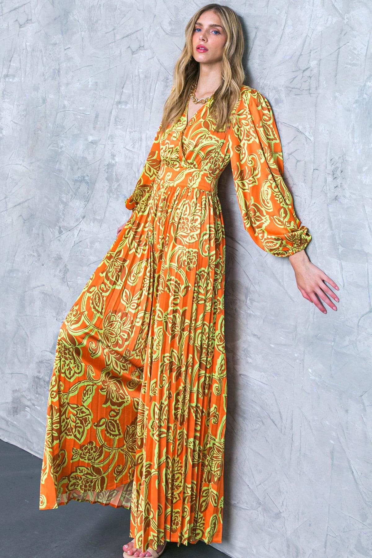 Blushing with Brilliance Satin Jumpsuit Surplice Neckline Pleated Wide Leg in 20ora 20bro9 — Soul Flow Apparel